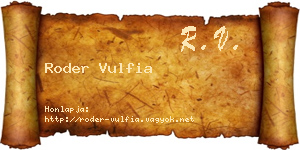 Roder Vulfia névjegykártya